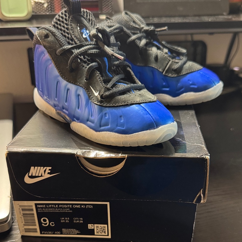 Nike Kids Little Posite One Sneakers - Black and Blue